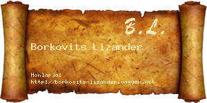 Borkovits Lizander névjegykártya